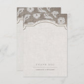 Lace and burlap rustic Country Hochzeit danke (Vorne/Hinten)