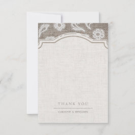 Lace and burlap rustic Country Hochzeit danke