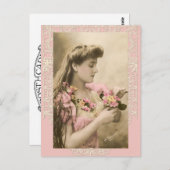 lace and posies victorian lady postkarte (Vorne/Hinten)
