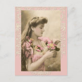 lace and posies victorian lady postkarte (Vorderseite)
