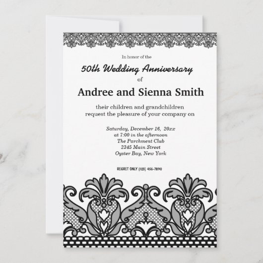 Lace Anniversary Einladung (Vorderseite)