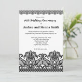 Lace Anniversary Einladung (Stehend Vorderseite)