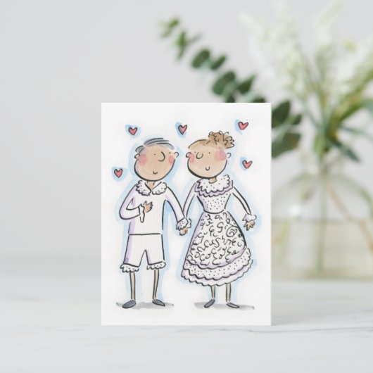 Lace Anniversary Postkarte (Stehend Vorderseite)