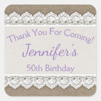 Lace Birthday Danke Ihnen für Tags Lavender Lilac