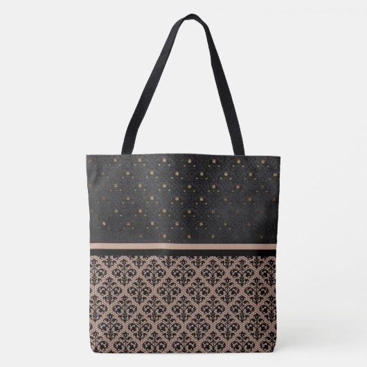Lace Black and Gold sexy Totbeutel Tasche (Vorderseite)