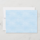 Lace Blue Stork Baby Boy Dusche Einladung (Rückseite)