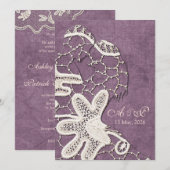 Lace Bride&Groom Wedite Einladung (Vorne/Hinten)