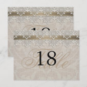 Lace & Burlap Chic Tischnummer PostCard (Vorne/Hinten)