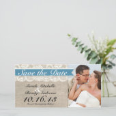 Lace & Burlap Look Save the Date - mediteranisch (Stehend Vorderseite)