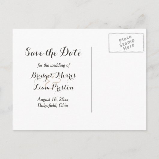 Lace Butterfells Save the Date Postcard Ankündigungspostkarte (Rückseite)