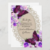 Lace Butterflies Butterfly Wedding Dankeschön Kart Einladung (Vorne/Hinten)