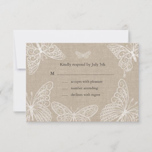 Lace Butterflies UAWG 2 RSVP Karte (Vorderseite)
