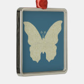 Lace Butterfly Square Ornament Aus Metall (Rechts)