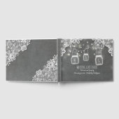 Lace Chalkboard Mason Jar Lights Rustikale Hochzei Gästebuch (Voll)