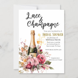 Lace & Champagne Bridal Shower Invitation Magneteinladung