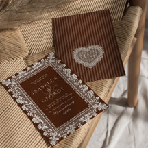 Lace Chocolate Brown Old Money Wedding