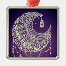 Lace Crescent Moon Ornament Aus Metall