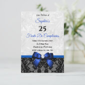 Lace & Damask Geburtstag Einladung (Stehend Vorderseite)