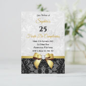 Lace & Damask Geburtstag Einladung (Stehend Vorderseite)