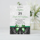 Lace & Damask Geburtstag Einladung (Stehend Vorderseite)