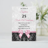 Lace & Damask Geburtstag Einladung (Stehend Vorderseite)