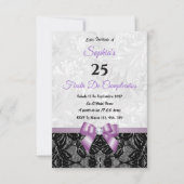 Lace & Damask Geburtstag Einladung (Vorderseite)