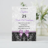 Lace & Damask Geburtstag Einladung (Stehend Vorderseite)