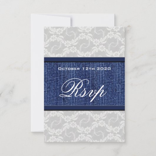 Lace & Denim Country Western Hochzeit RSVP Cards (Vorderseite)