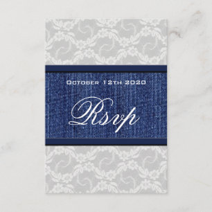 Lace & Denim Country Western Hochzeit RSVP Cards Karte