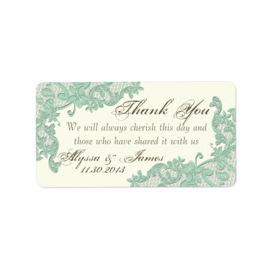 Lace Design Vielen Dank Adressaufkleber (Vorne)