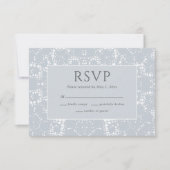 Lace Dusty Blue Dainty RSVP Card Karte (Vorderseite)