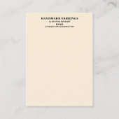 Lace Earring Jewelry Holding Card Visitenkarte (Rückseite)