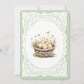 Lace Easter Egg Hunt Boy First Birthday Invitation Einladung (Rückseite)