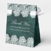 Lace Emerald Green Velvet Religious Wedding Zent Geschenkschachtel (Rückseite)