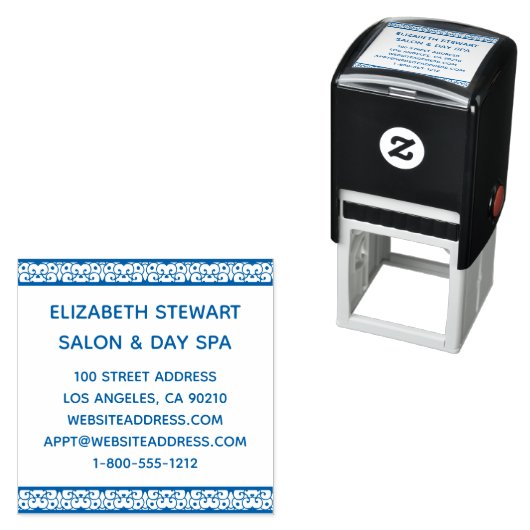 Lace Filigree Salon Business Self-Inking Briefmark Permastempel (Beispiel)