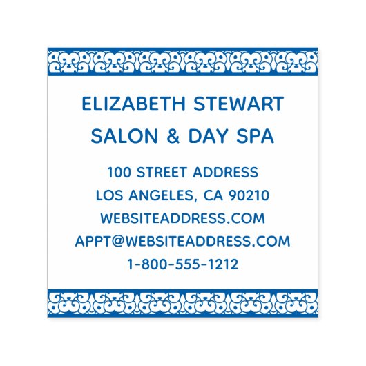 Lace Filigree Salon Business Self-Inking Briefmark Permastempel (Design)