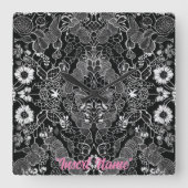 Lace Floral Harmony Quadratische Wanduhr (Vorderseite)