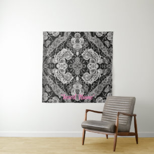 Lace Floral Harmony Wandteppich