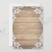 Lace Flowers Wood Texture, Lights Save The Date (Rückseite)