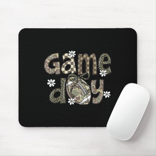 Lace Football Coquette Bow Camouflage Checkered Ga Mousepad (Mit Mouse)