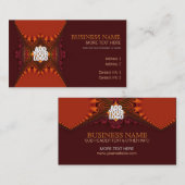 Lace Fraktal Orange Brown Business Card Visitenkarte (Vorne/Hinten)