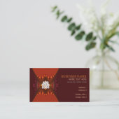 Lace Fraktal Orange Brown Business Card Visitenkarte (Stehend Vorderseite)
