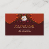 Lace Fraktal Orange Brown Business Card Visitenkarte (Rückseite)