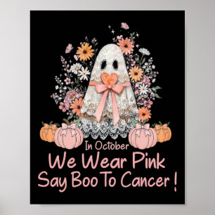 Lace Ghost Coquette Bow Vintag Breast Cancer Awar Poster