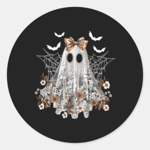 Lace Ghost Coquette Bow Vintag Women Girls Hallow Runder Aufkleber