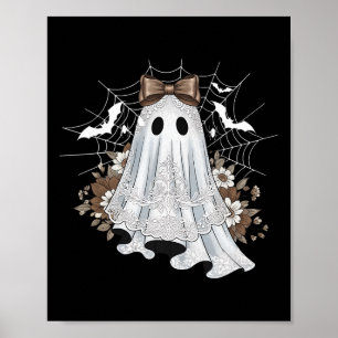 Lace Ghost Shirt Niedlich Floral Webs Spooky Oktob Poster