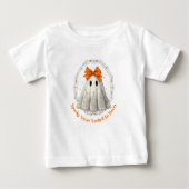 Lace Ghost with Bow in Wreath and Stars Baby T-shirt (Vorderseite)