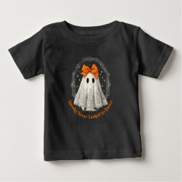 Lace Ghost with Bow in Wreath and Stars Baby T-shirt