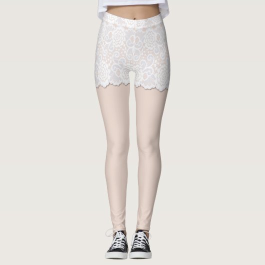 Lace Girdle Look Spandex Leggings (Vorderseite)