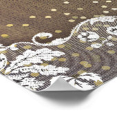 Lace Gold Burlap und Blume Begrüßungszeichen Poster (Ecke)